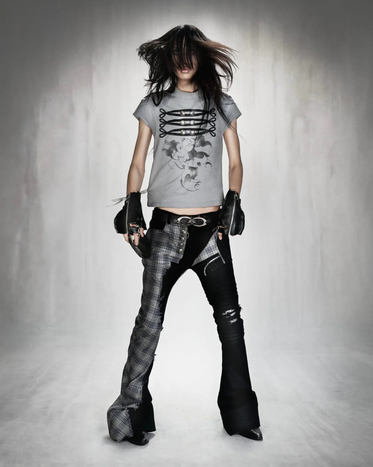 MDC CS TARTAN FLARED JEANS - Image 5