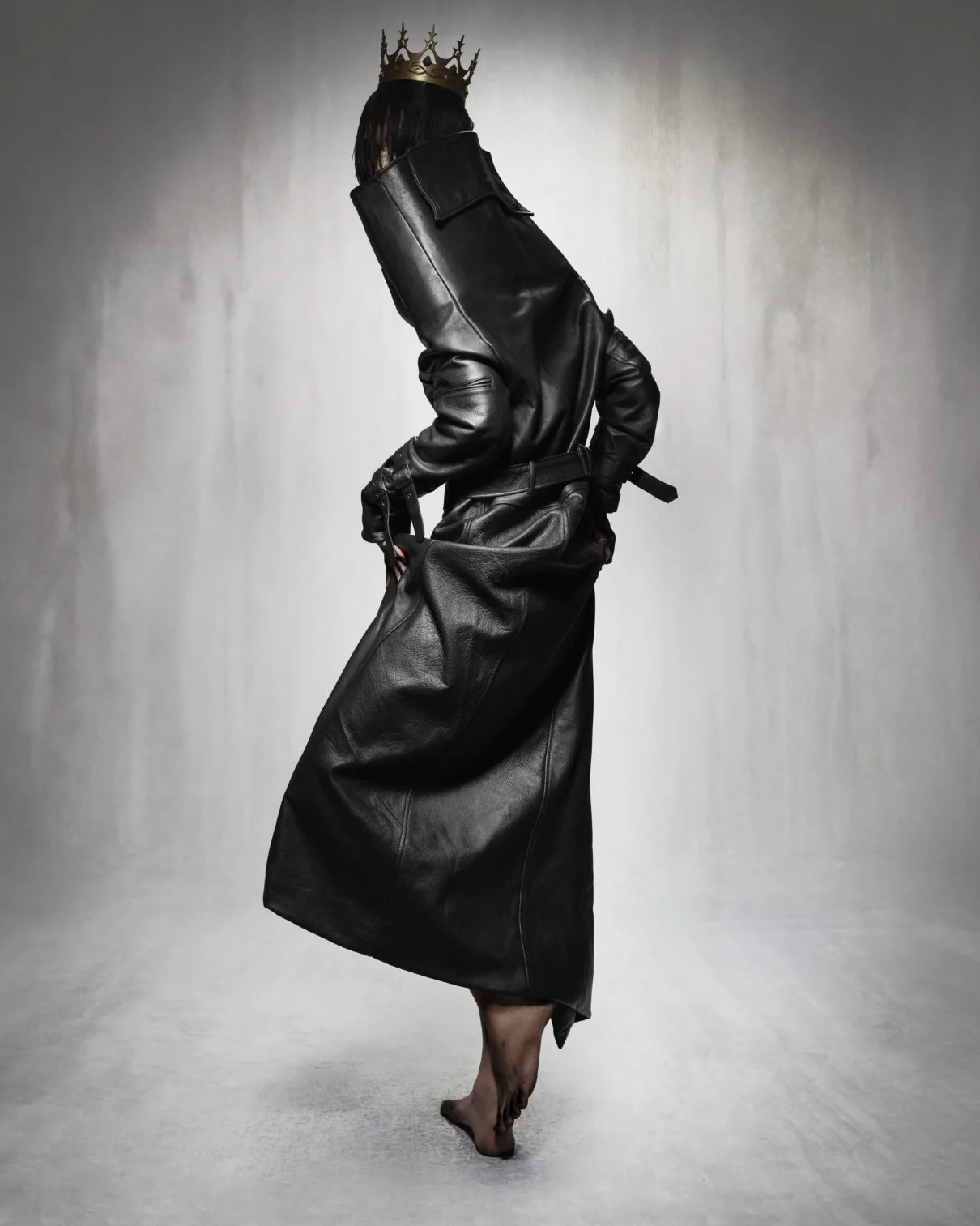 PAIMON COW LEATHER TRENCH COAT - Image 5