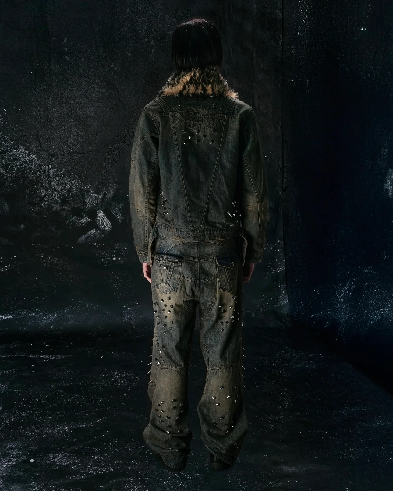 "MORE CHAOS" SPIKED JAPANESE DENIM SET - Image 4