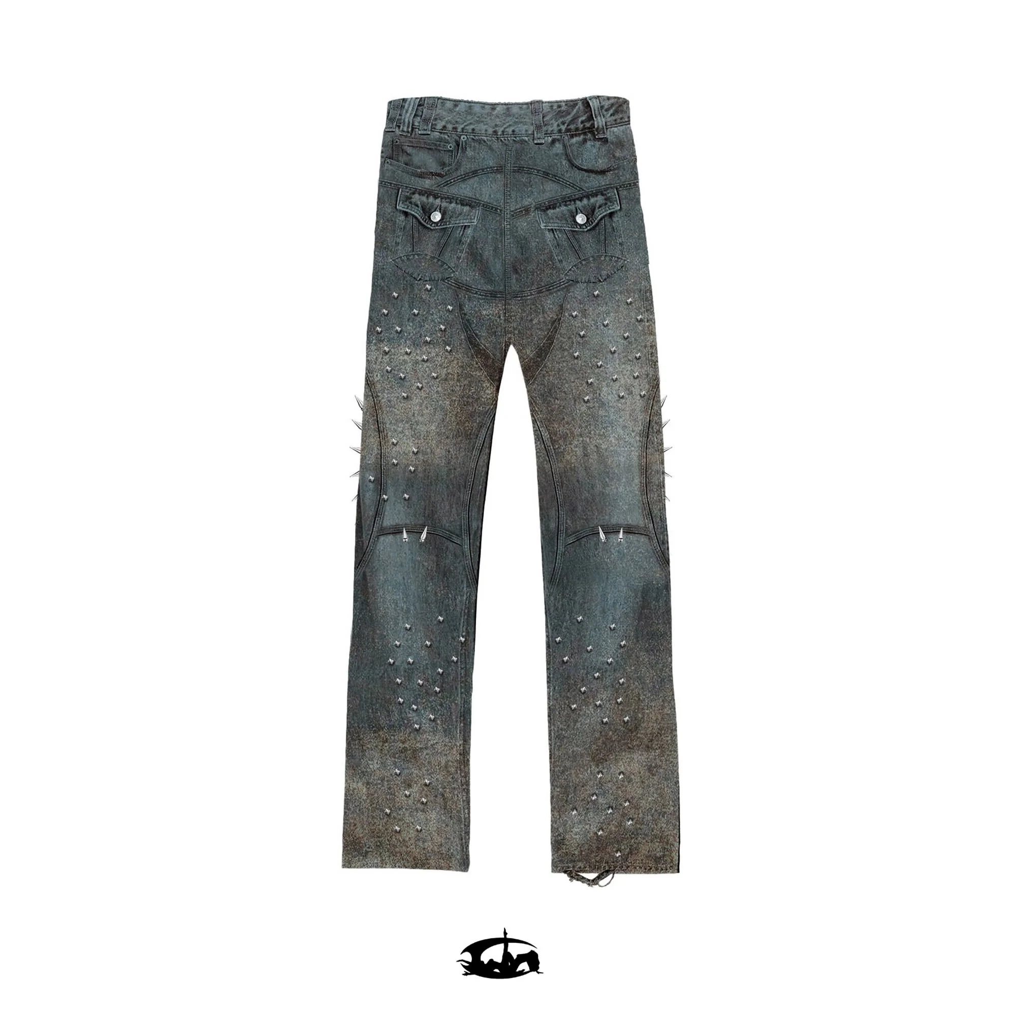 "MORE CHAOS" SPIKED JAPANESE DENIM SET - Image 8